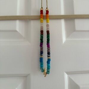 Ashershay rainbow ombré bead lightning bolt necklace